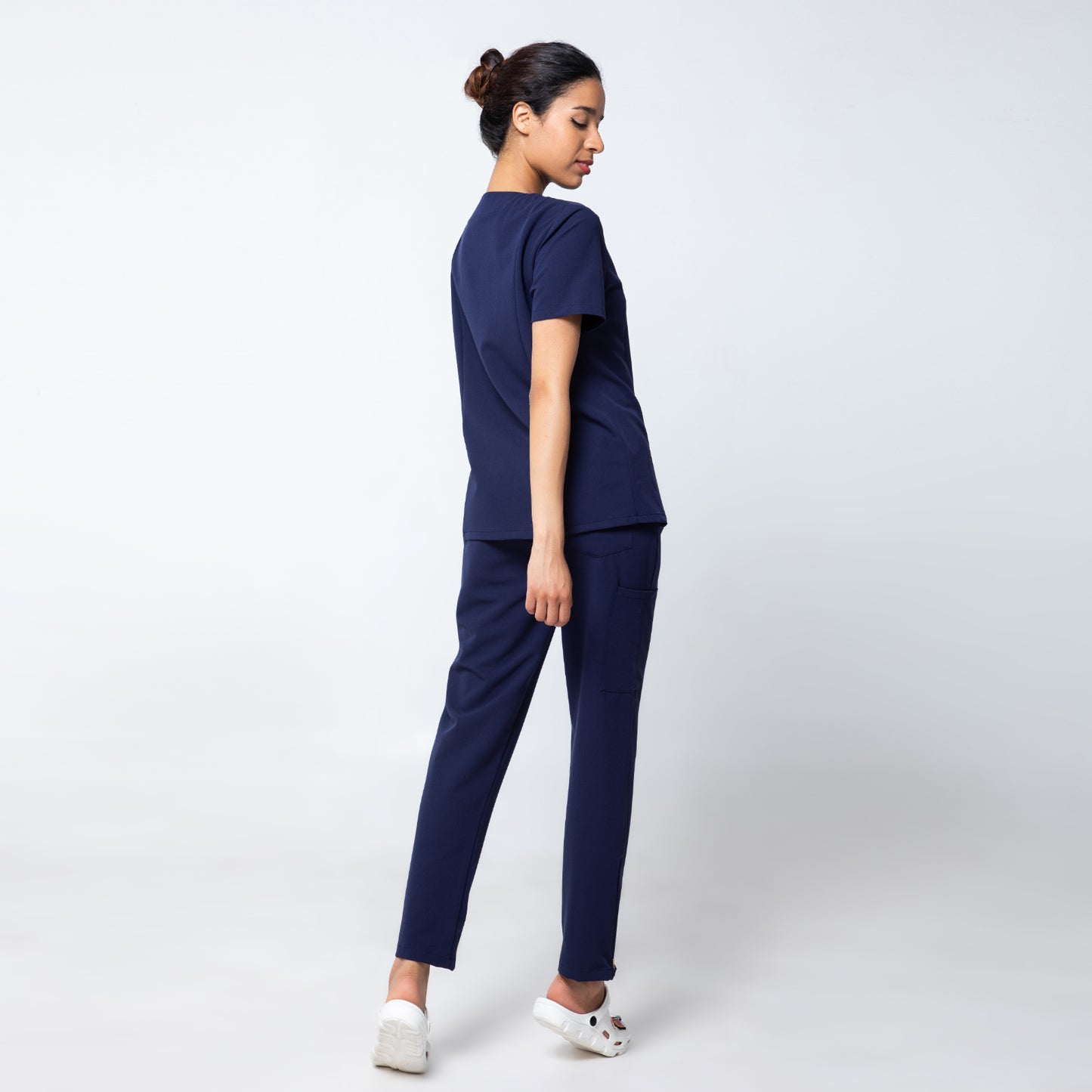 Navy Incline Zip Front Nurse Uniform Set